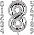 32" Silver Number Foil Balloon