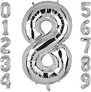 32" Silver Number Foil Balloon
