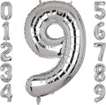 32" Silver Number Foil Balloon