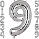 32" Silver Number Foil Balloon