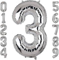 32" Silver Number Foil Balloon