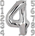 32" Silver Number Foil Balloon