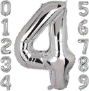 32" Silver Number Foil Balloon