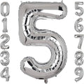 32" Silver Number Foil Balloon