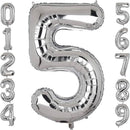 32" Silver Number Foil Balloon
