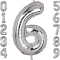 32" Silver Number Foil Balloon