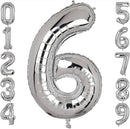 32" Silver Number Foil Balloon