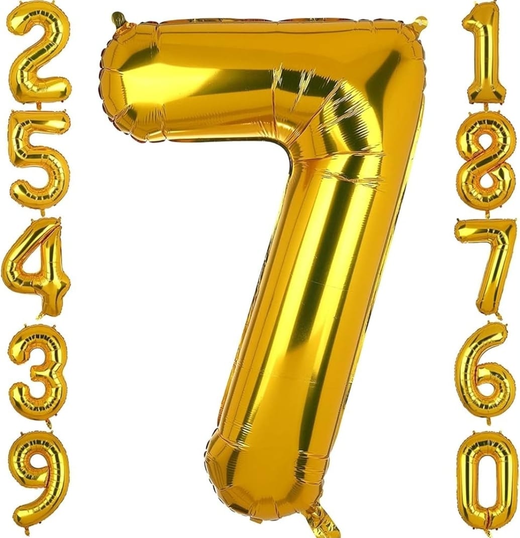 32" Gold Number Foil Balloon