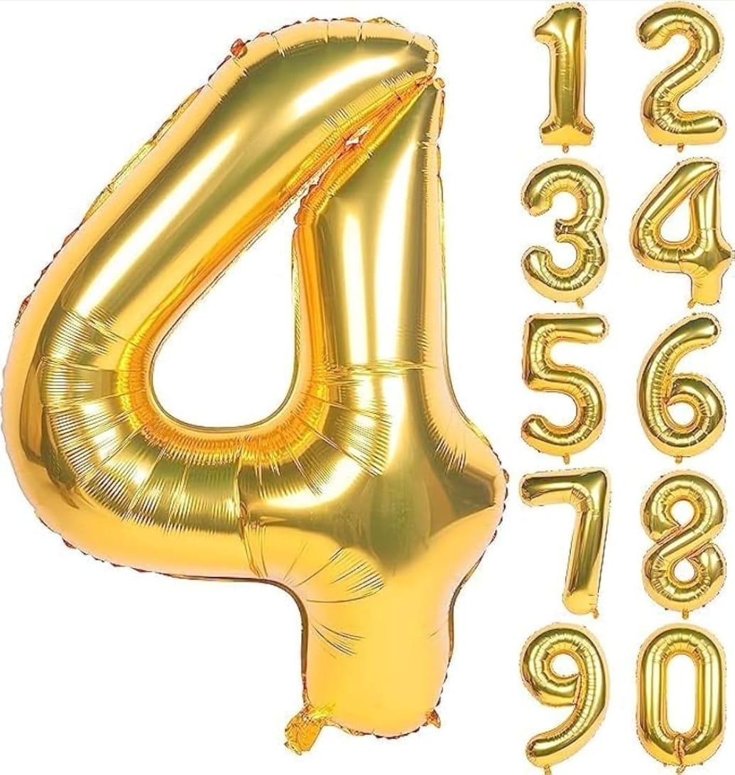 32" Gold Number Foil Balloon