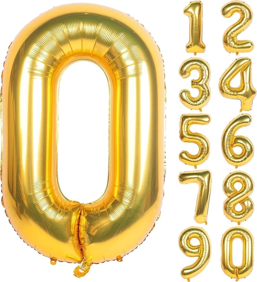 32" Gold Number Foil Balloon