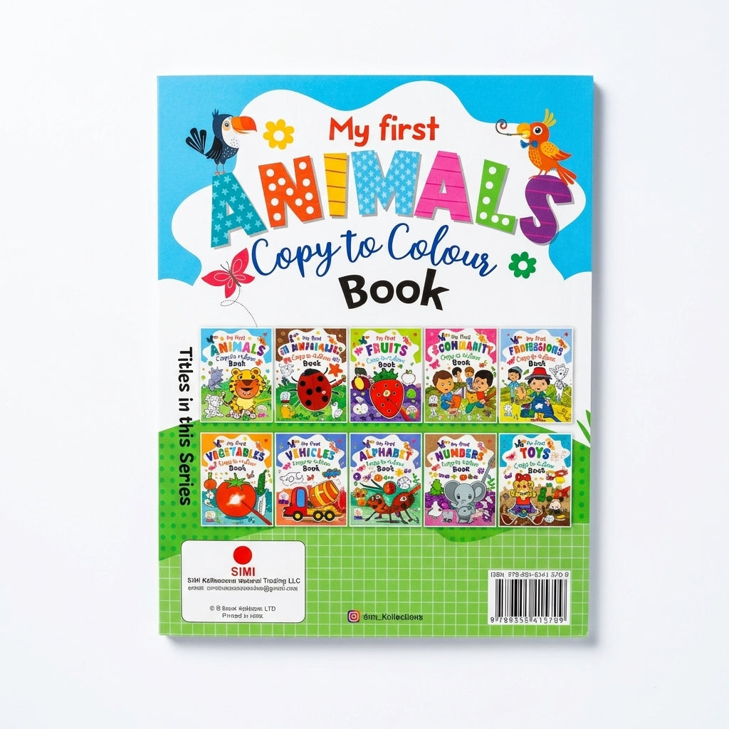 My First Animals Copy to Colour Book (16 Pages)