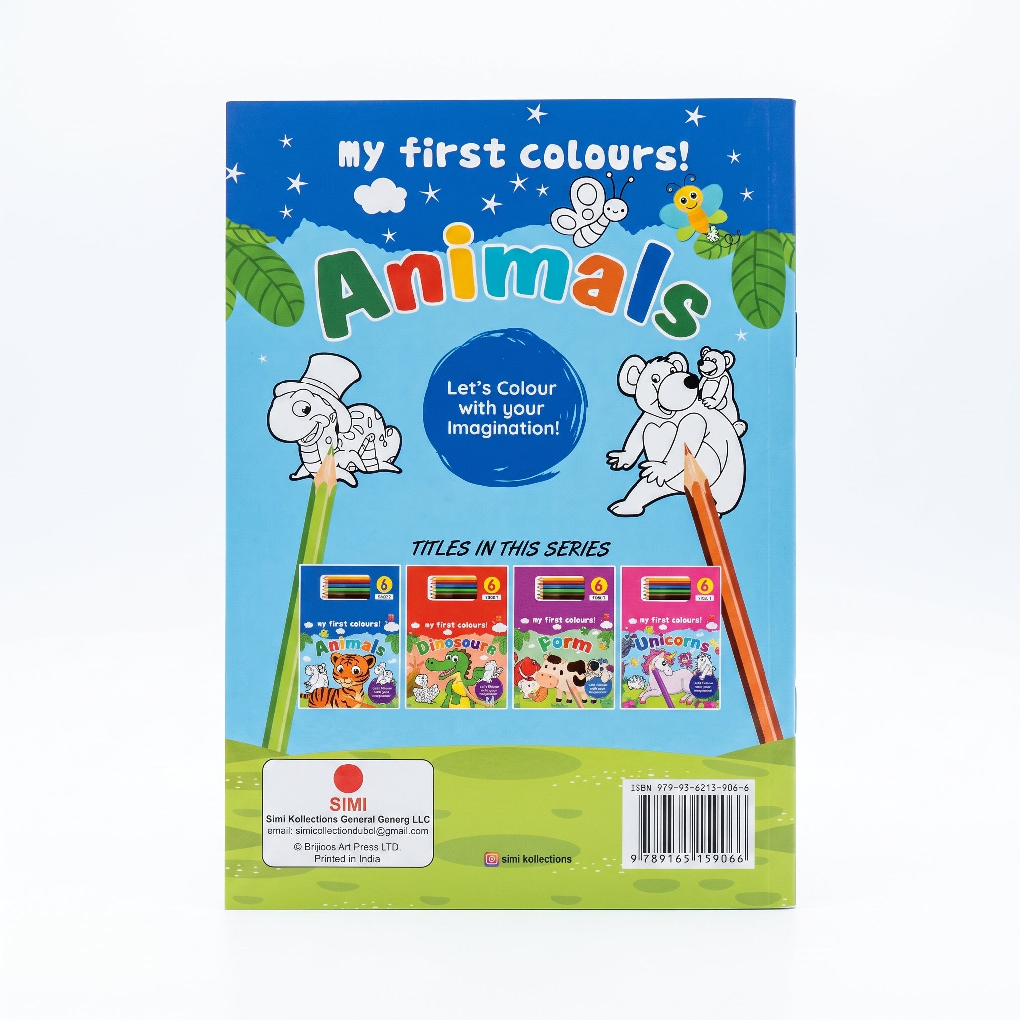 Animal Theme Coloring Book Set with 6 Pencils - 80 Pages