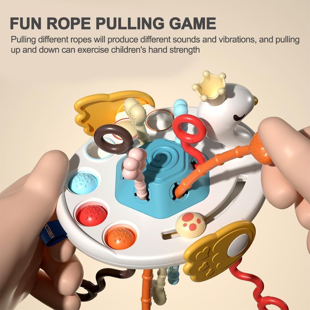 Sweet Swan sensory pull-string and popping toy, view 4