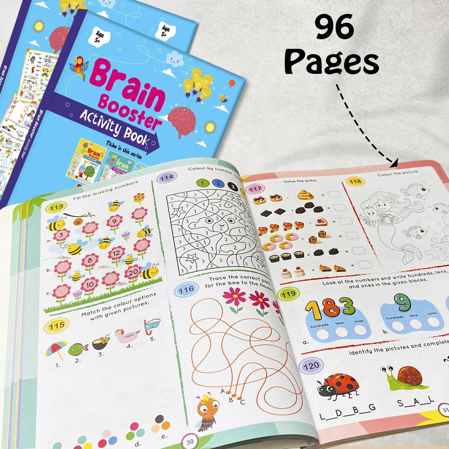 Brain Booster 96-Page Activity Book - 28x22cm (Ages 5+)