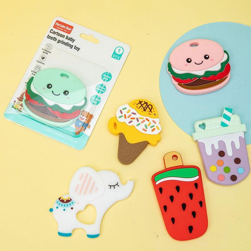 Hercules Bear cute burger silicone baby teething massager, view 1