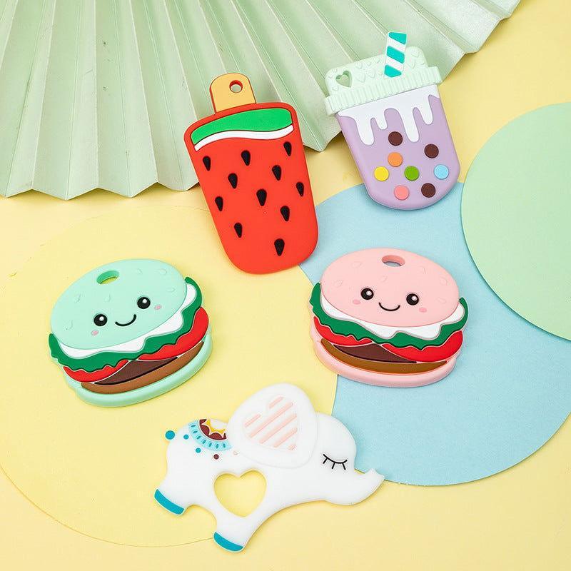Hercules Bear cute burger silicone baby teething massager, view 2
