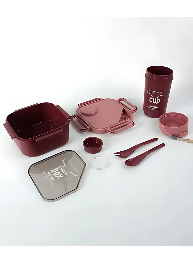 Kids daily bento box with matching tumbler and cutlery set, view 14