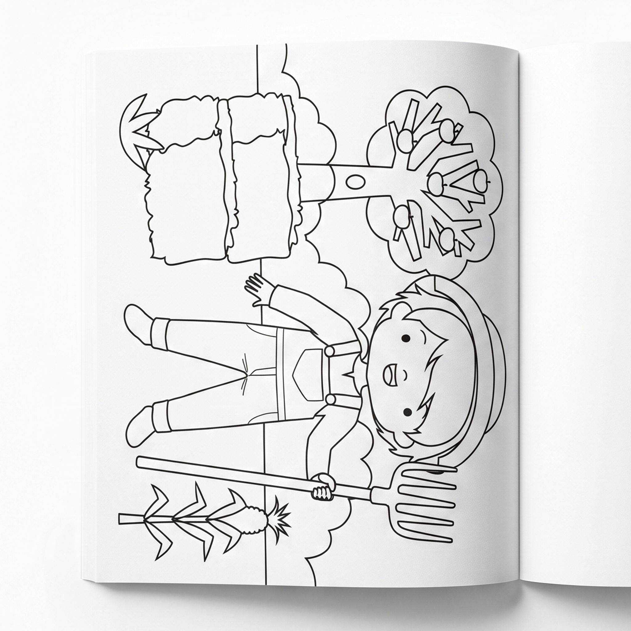 Farm Theme Coloring Book Set with 6 Pencils - 80 Pages