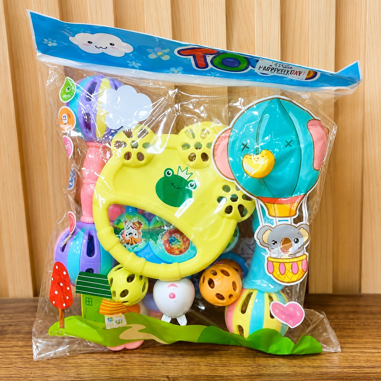 Kidzilan Animal Friends infant rattle and tambourine set, main view