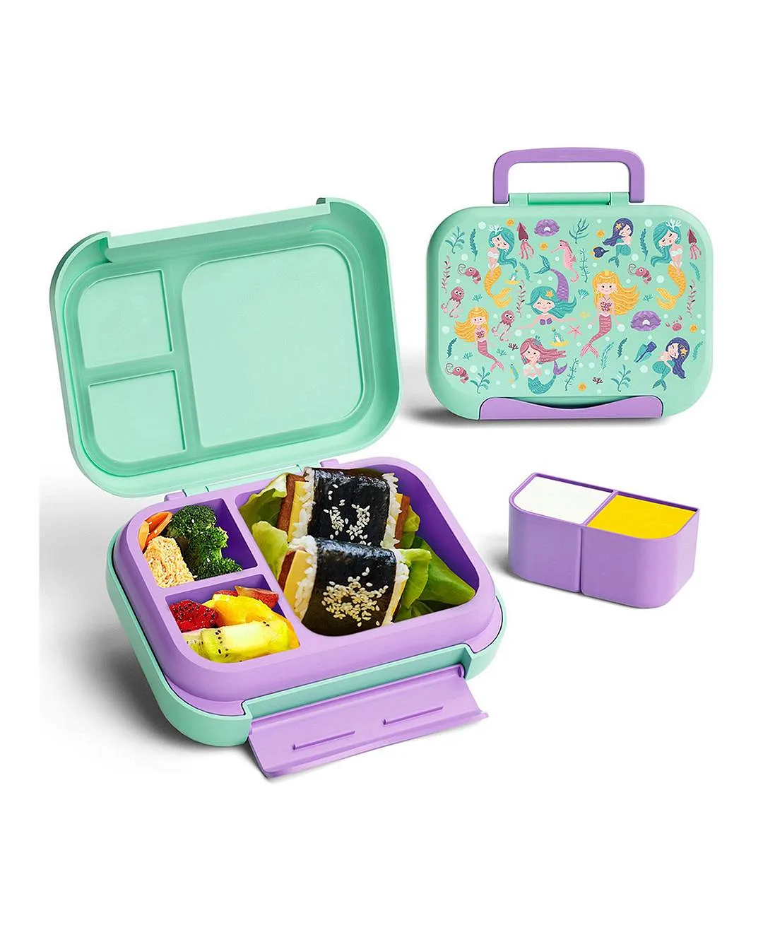Happy Tummies bento lunch box, green alternate view