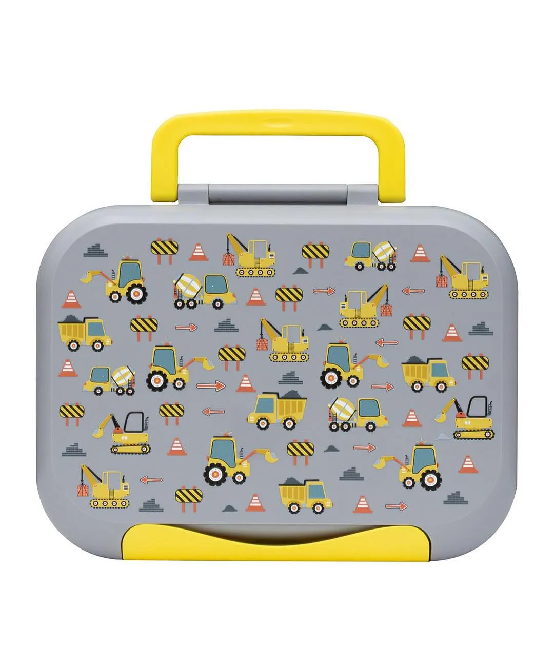 Happy Tummies bento lunch box, grey open compartments