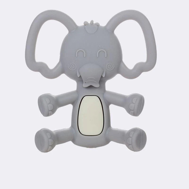 Silicone elephant teether toy with travel case, view 7