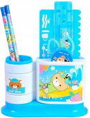 Rotating Pen Holder Plastic Pencil Blue
