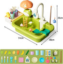 KidZilan Puzzle Kitchen Electric Water Circulation Sink Playset
