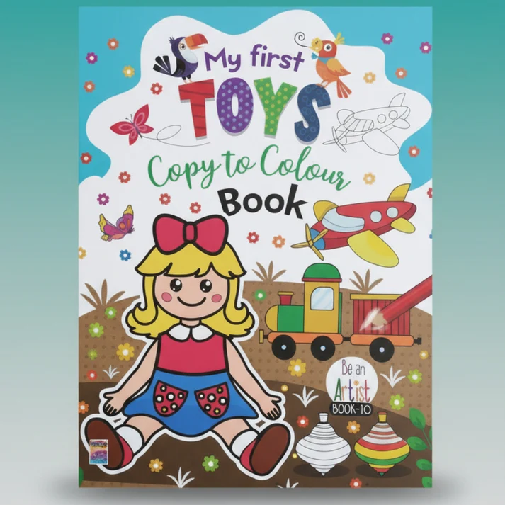 My First Toys Copy to Colour Book  (16 Pages)