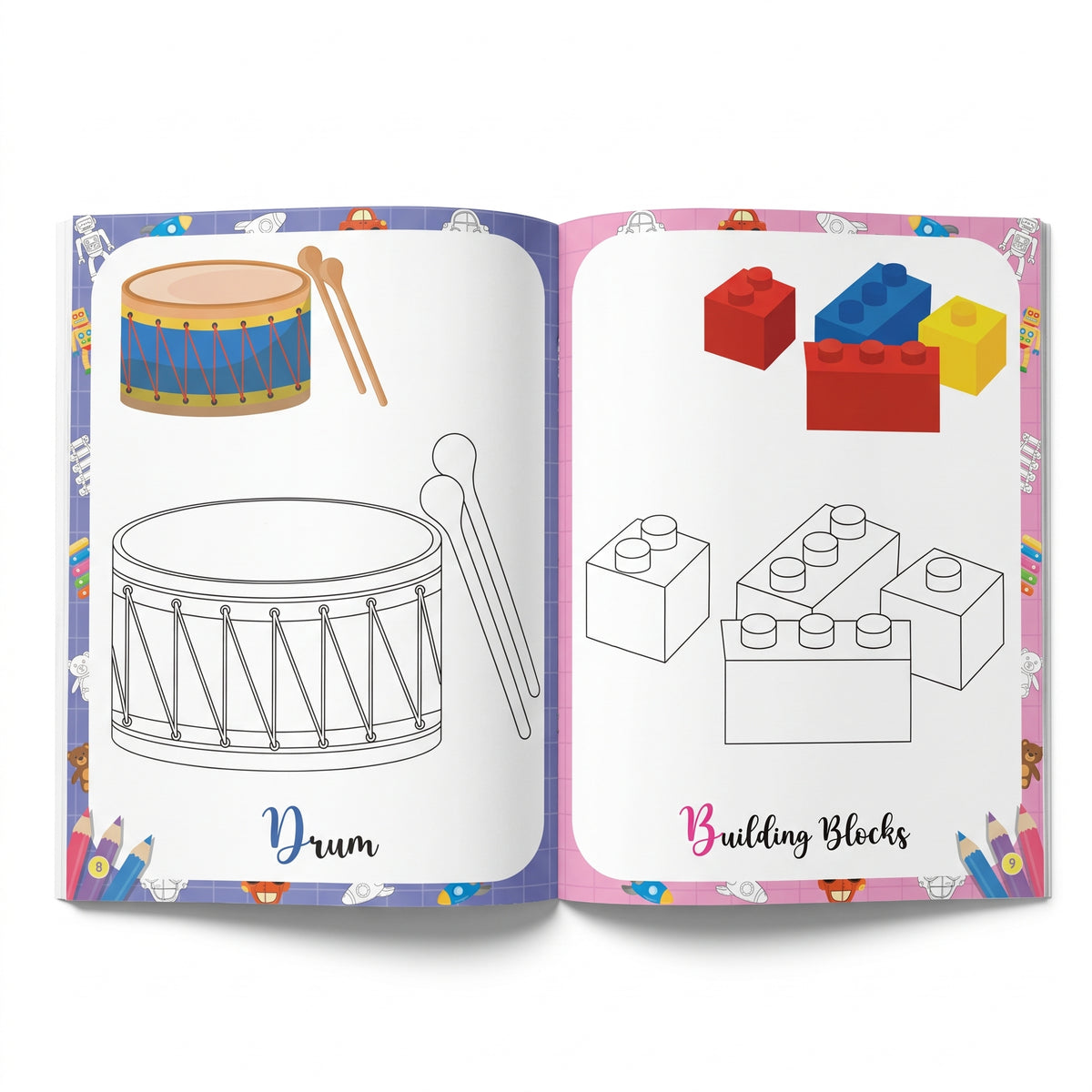 My First Toys Copy to Colour Book  (16 Pages)