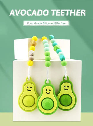 Algo silicone avocado baby teething toy, view 8