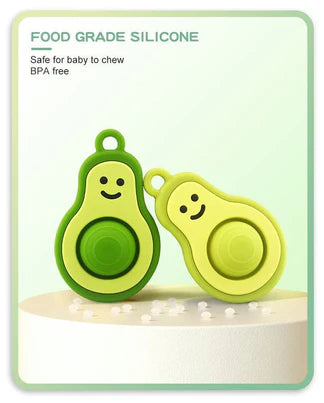Algo silicone avocado baby teething toy, view 9