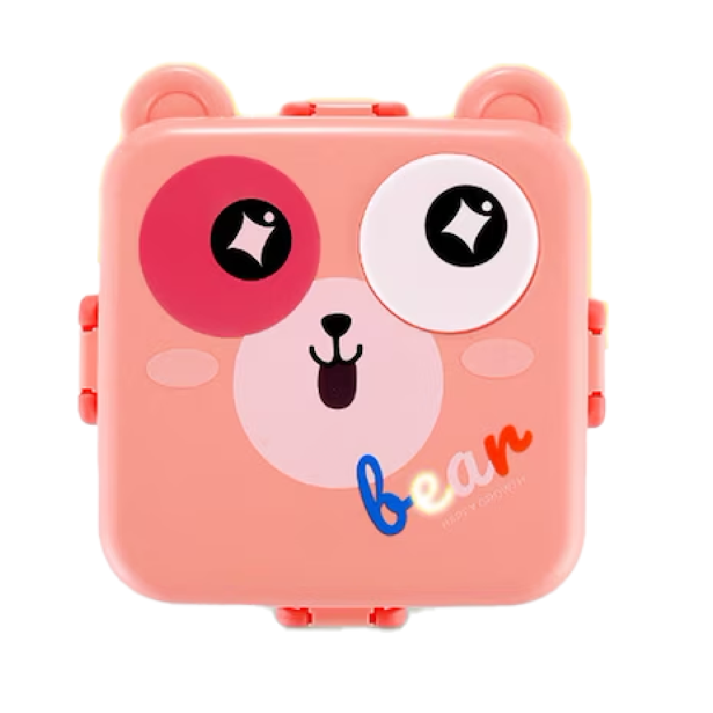 KidZilan Cartoon Bear 304 stainless steel bento box set, orange