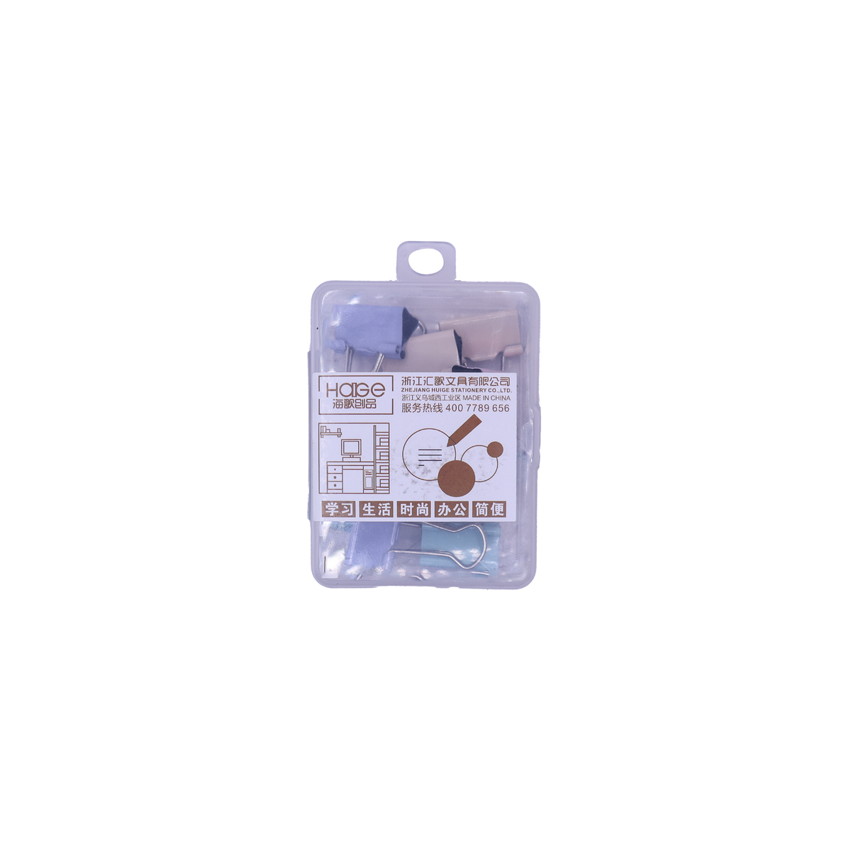 KidZilan pastel mini binder clips with storage case, 10-pack, view 1