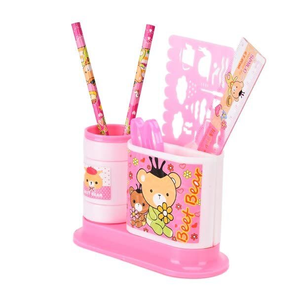 Bubblegum Pink all-in-one desk organizer and stationery combo, full set