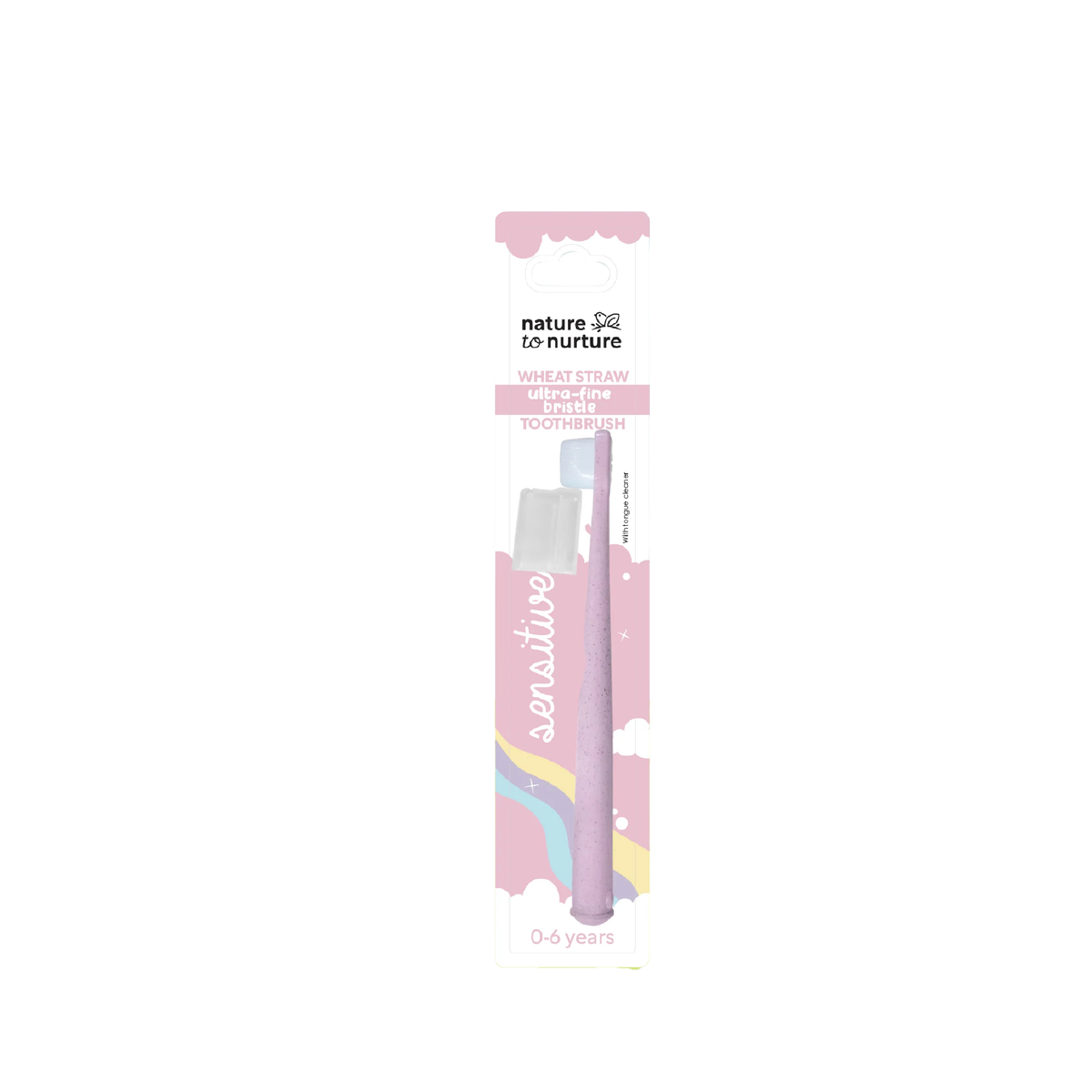 Wheat straw toothbrush for babies 0-6 years, pink