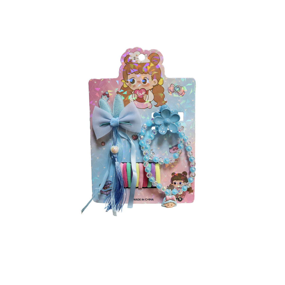 Princess Dreams bow bracelet and hair tie styling set, style 2