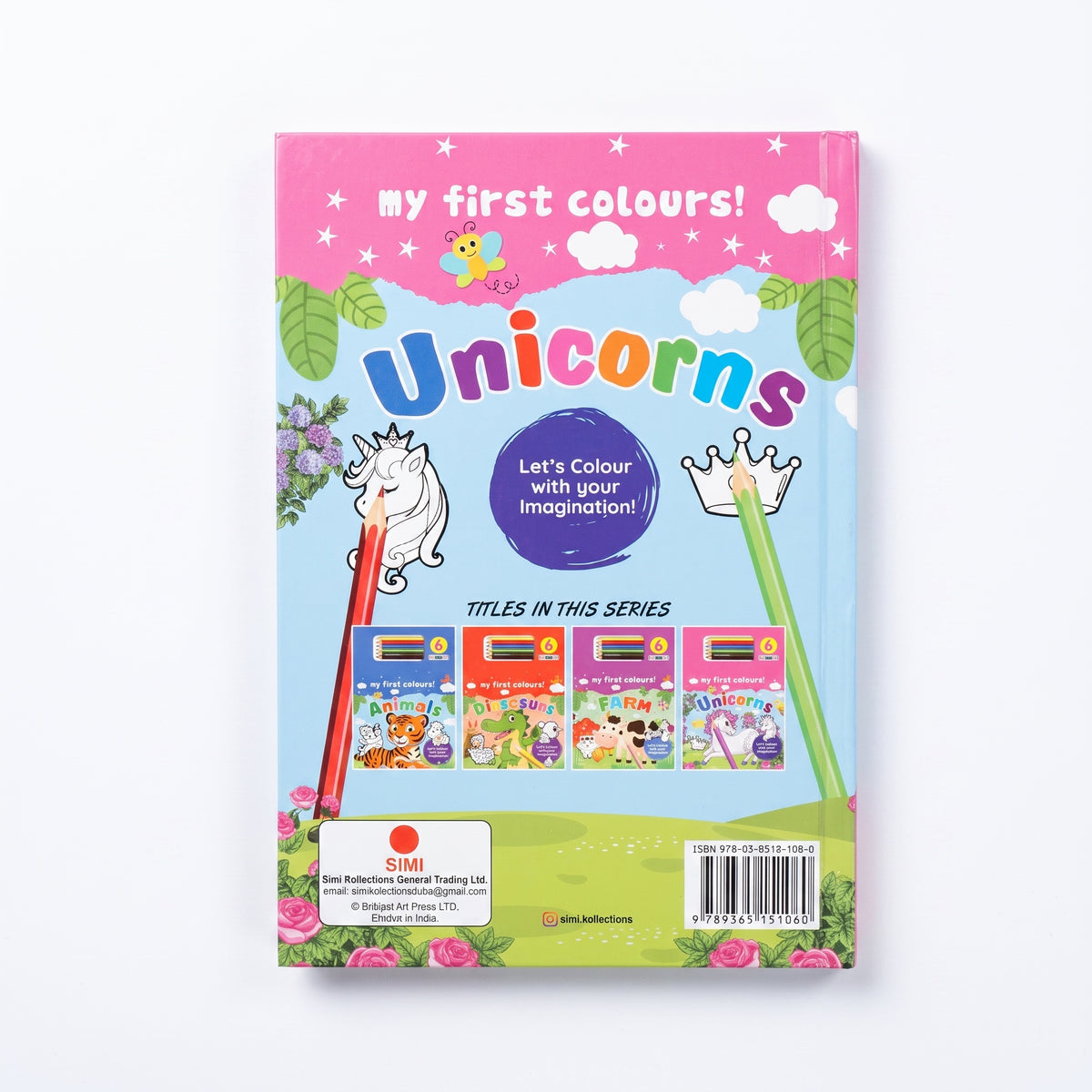 Unicorns Theme Coloring Book Set with 6 Pencils - 80 Pages