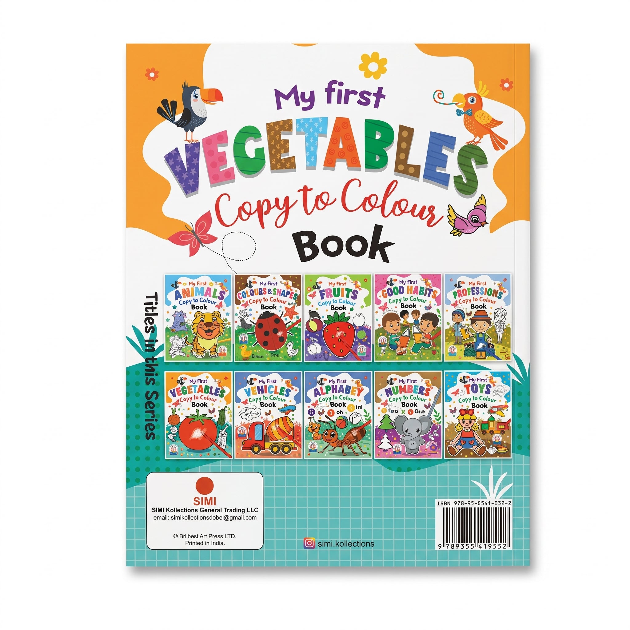 My First Vegetables Copy to Colour Book (16 Pages)