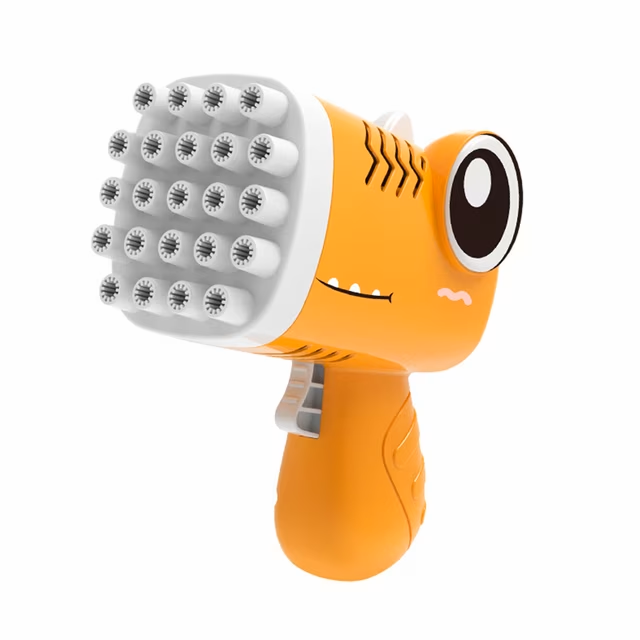 One-click dinosaur bubble blaster toy, yellow